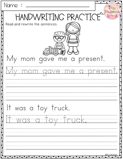 Writing worksheets for students