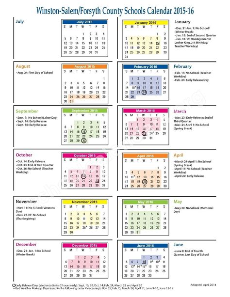 WS/FC Schools Calendar FAQs