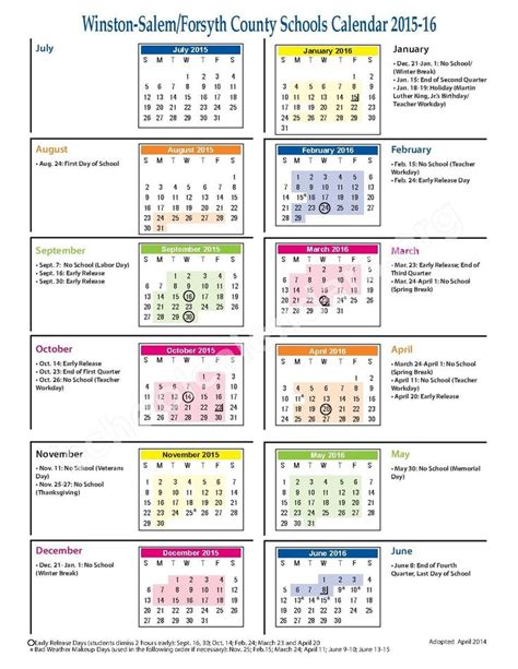 WS/FC Schools Calendar Image 1