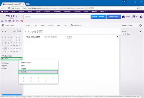 Exporting to Yahoo Calendar