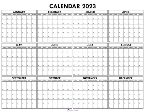 Yearly Calendar Templates