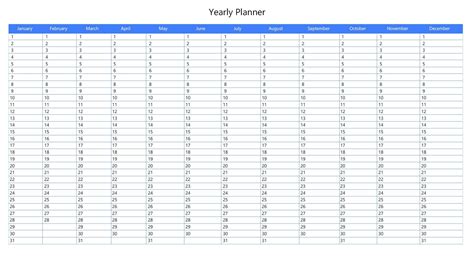 Yearly Planner Printable Template